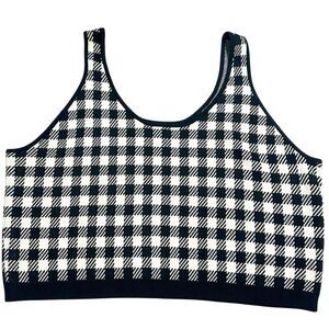 Future Collective Gabriella Karefa-Johnson Crop Sweater Tank 2X Plaid gingham